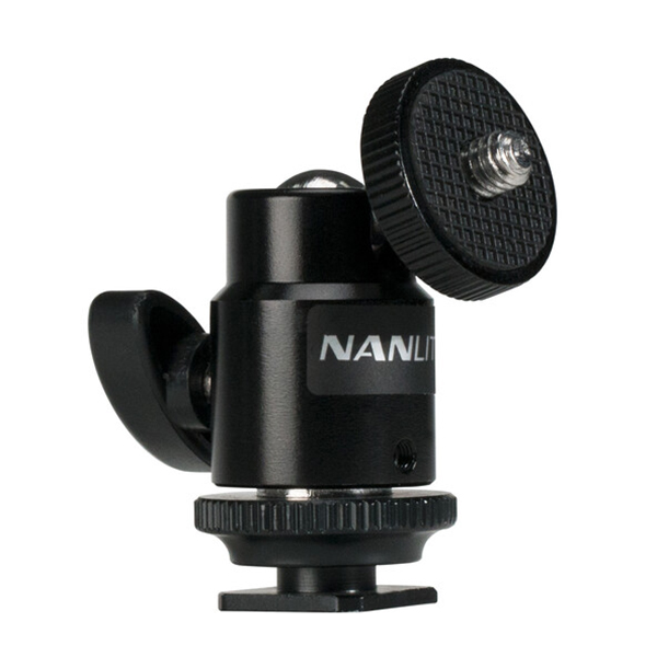 NanLite Mini Ball Head with Hot Shoe Adapter and 14 inch-20 Mount AS-BH-14 (2)