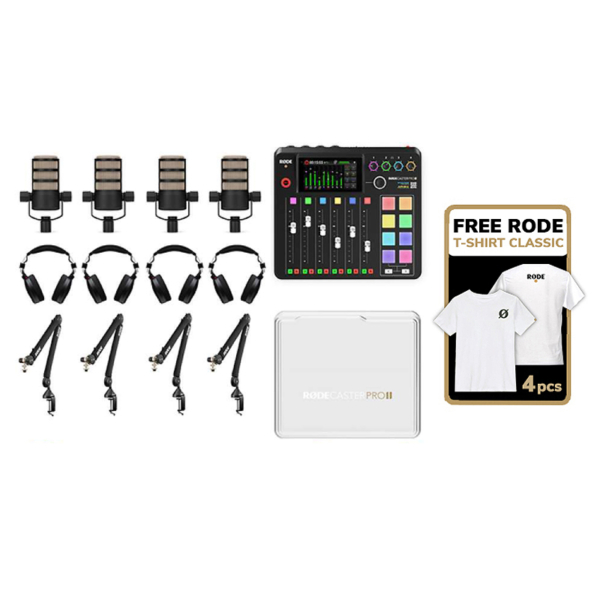 Rode Podcast Quartet Web free T-Shirt Classic 4pcs