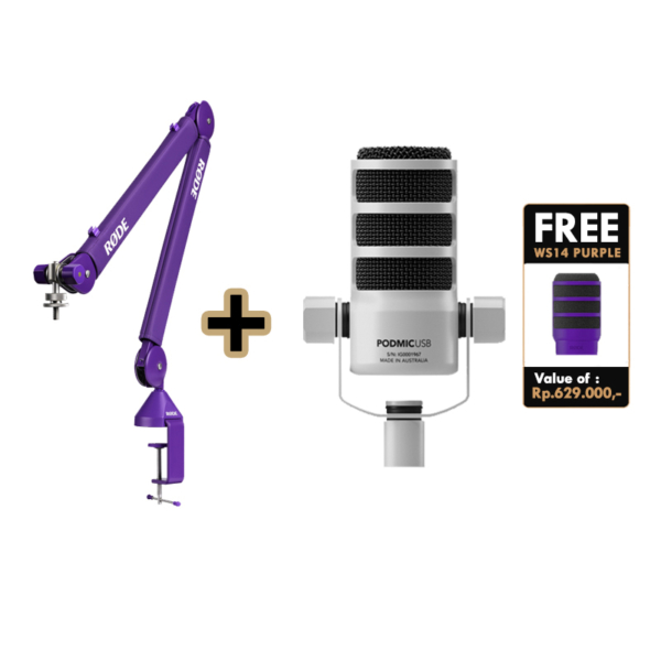 Rode PodMic USB White free WS14 & PSA1+ Purple (1)