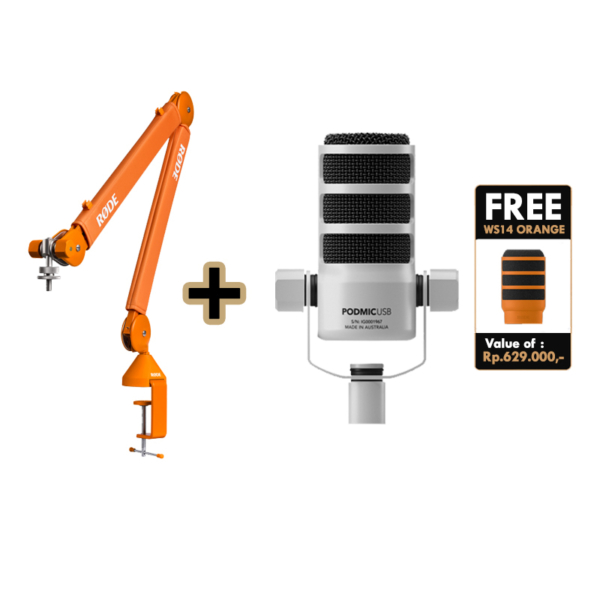 Rode PodMic USB White free WS14 & PSA1+Orange (1)
